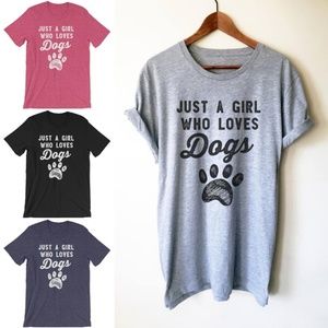 \Dog Lover\ Word Printed 3 Color Casual T-shirt Ro